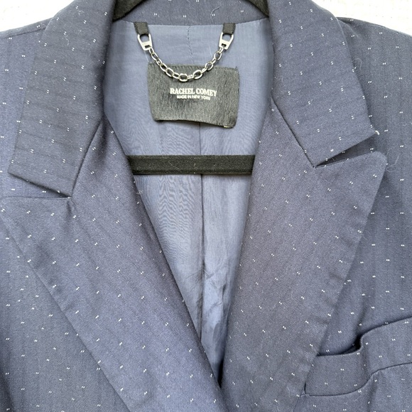 Rachel Comey Rupture Blazer Navy Polka Dot Tailored Jacket Size 10 - Picture 7 of 16